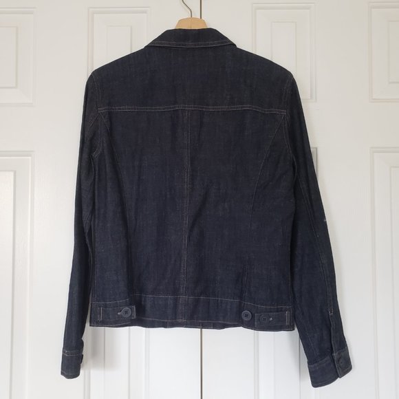 Ann Taylor NWT Jean Jacket! 100% Cotton - Dark Wash - Picture 12 of 13